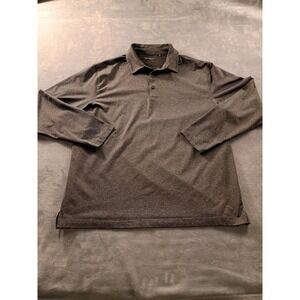 Walter Hagen Polo Shirt Mens XL Gray Stripe Long Sleeve Golf Stretch Perfect 11